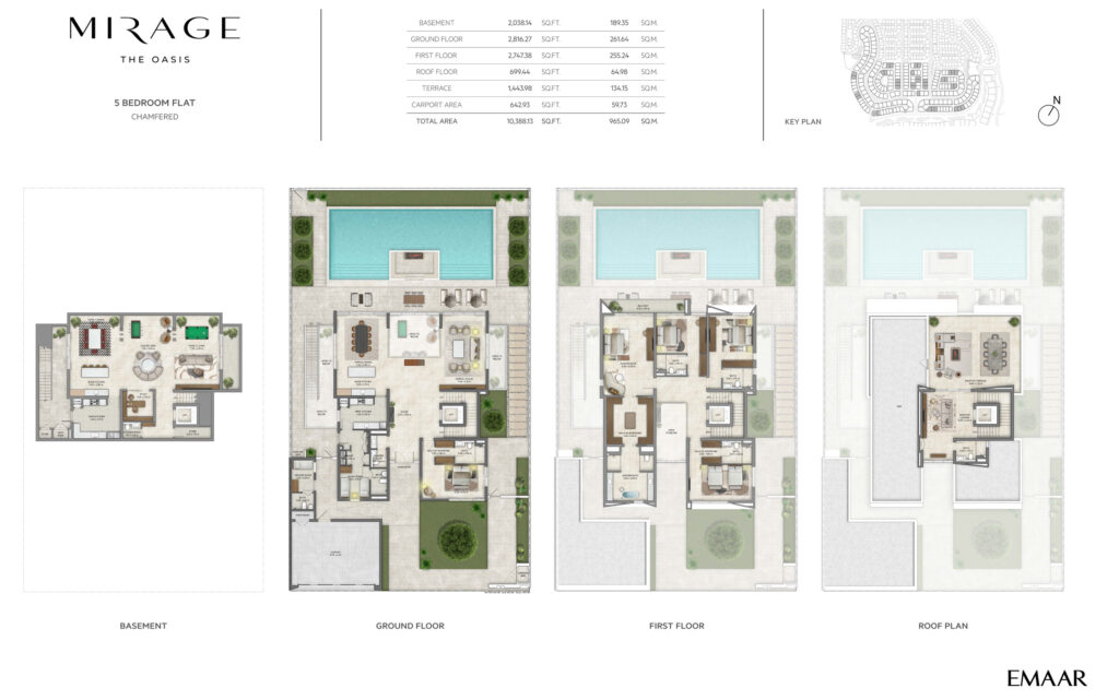 Mirage the oasis by emaar - 5 bed floor plan