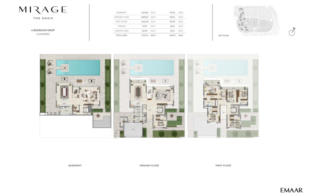 Mirage the oasis by emaar - 6 bedroom floor plan