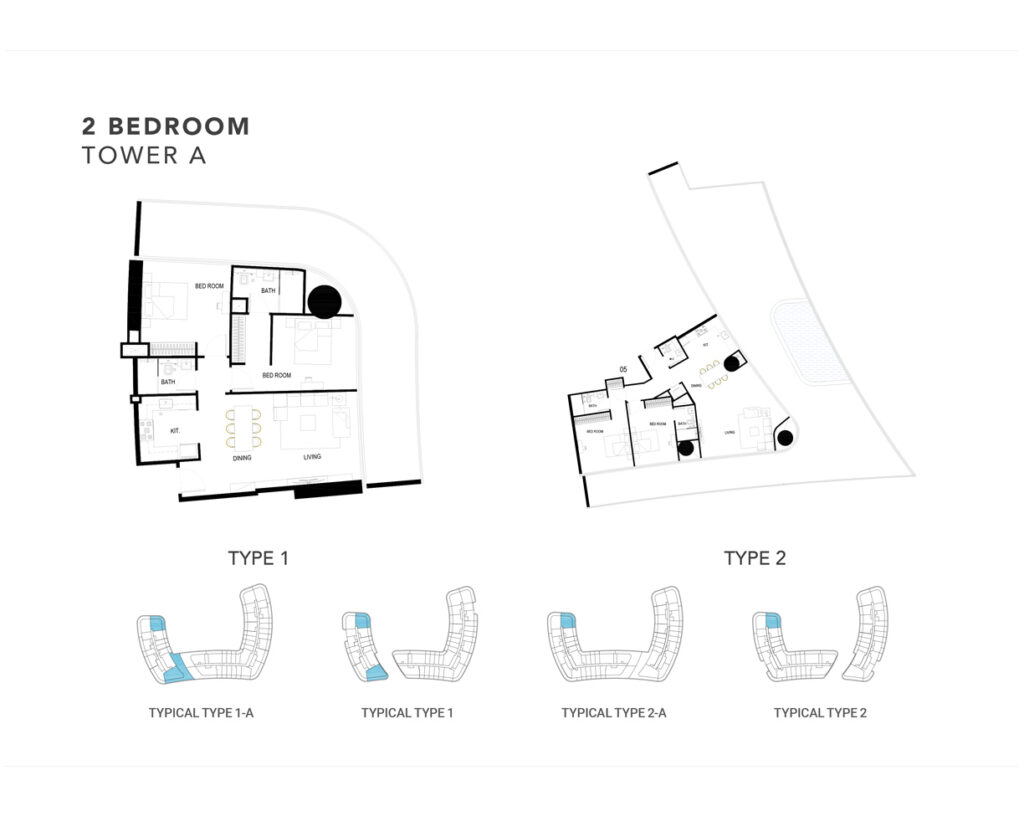 Binghatti hills - 2 bed - floor plan